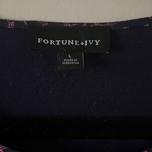 Fortune & Ivy Women's Navy and Purple Patterned Top purchased from Stitch Fix